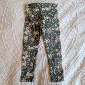 2T green and floral leggings